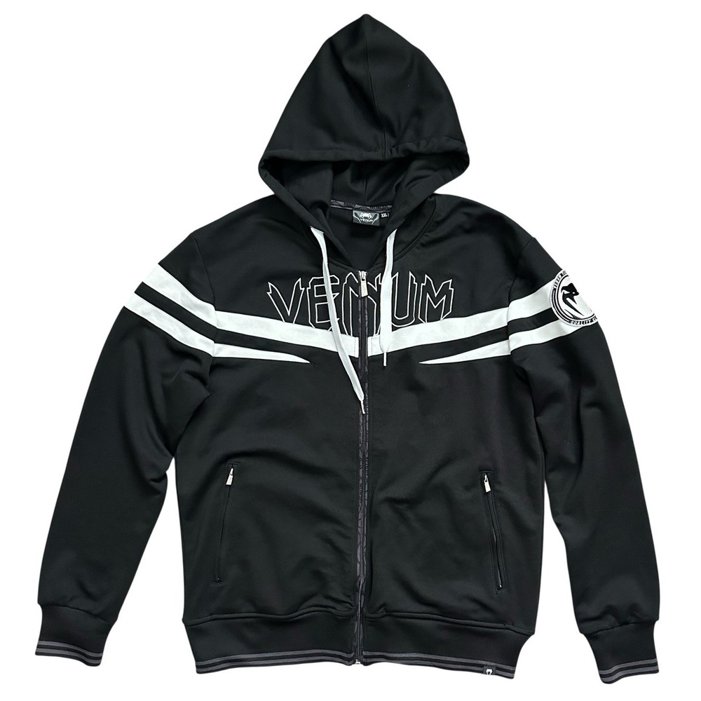 Venum‎ Sharp Full Zip Hoodie Black White MMA Training Sweatshirt Men's XXL READ